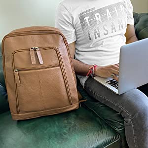 Genuine Leather Backpack Travel Rucksack Shoulder Bag