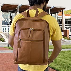 Genuine Leather Backpack Travel Rucksack Shoulder Bag