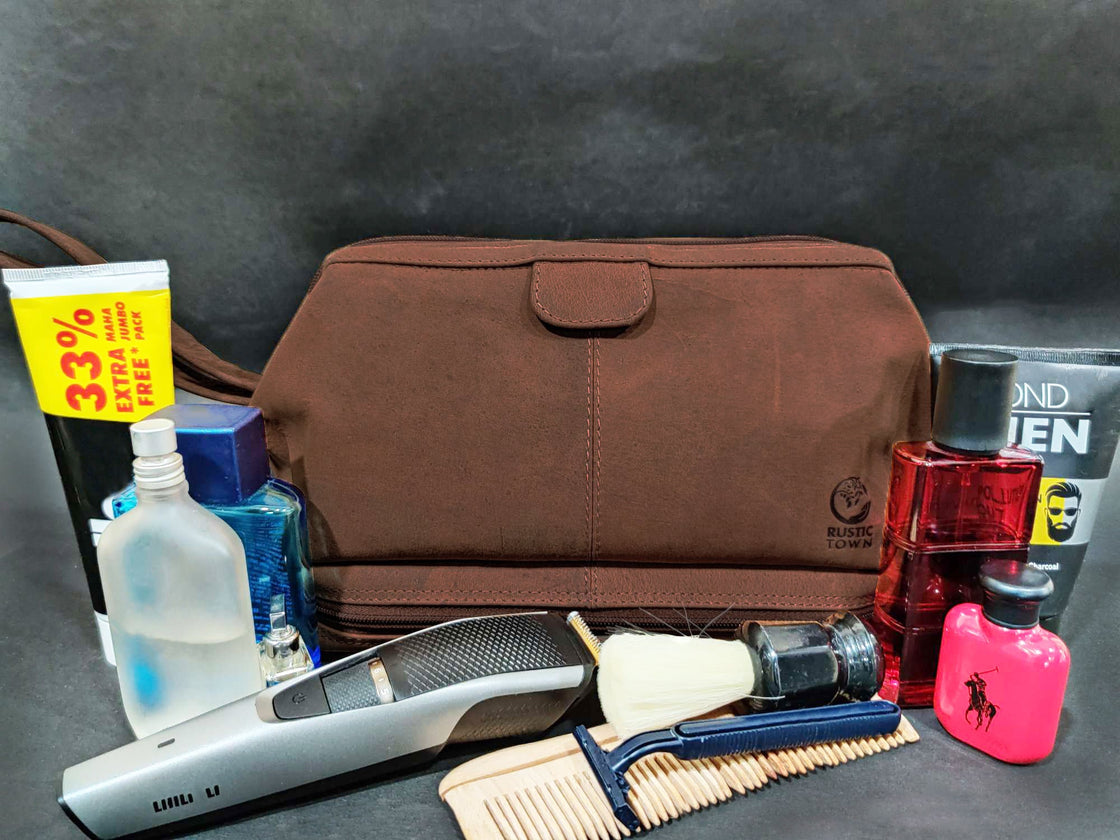 Megan Leather Travel Cosmetic Bag