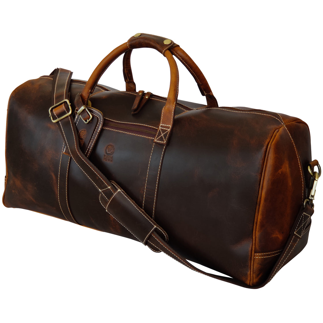 Roadstar Overnight Weekender Carry On Duffel Bag (24 Inches, Antique Brown)