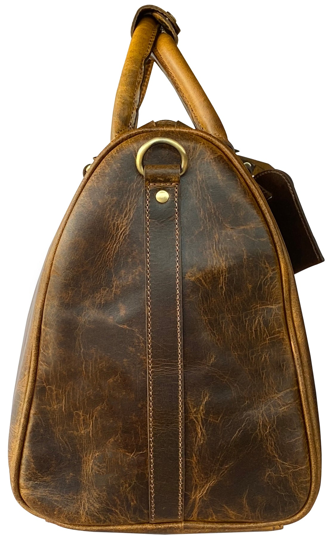 Nando Adventure Leather Travel Duffle Bag (Brown)