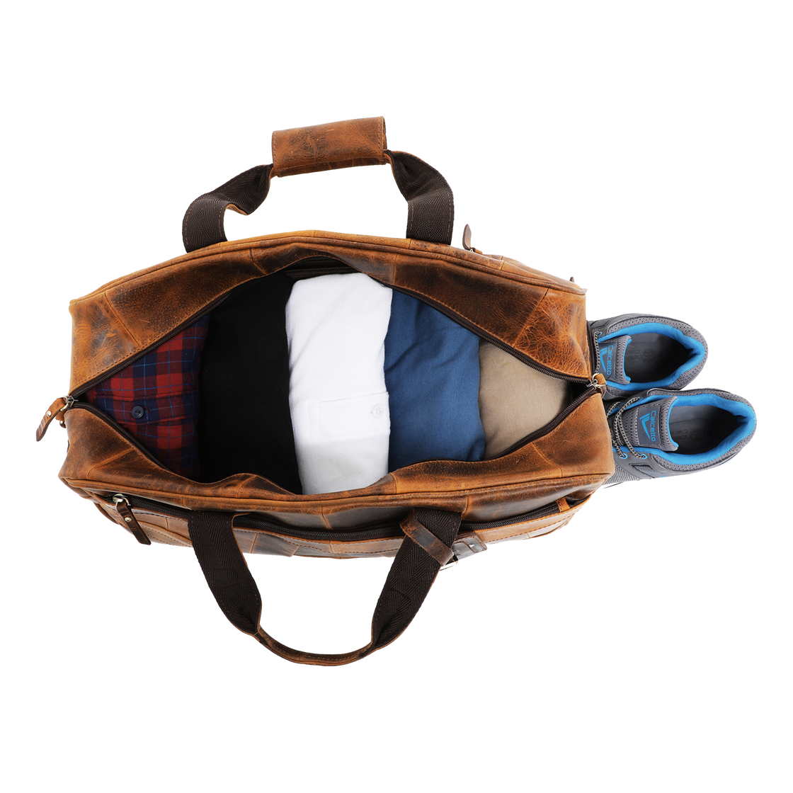 John Leather Travel Duffle Bag