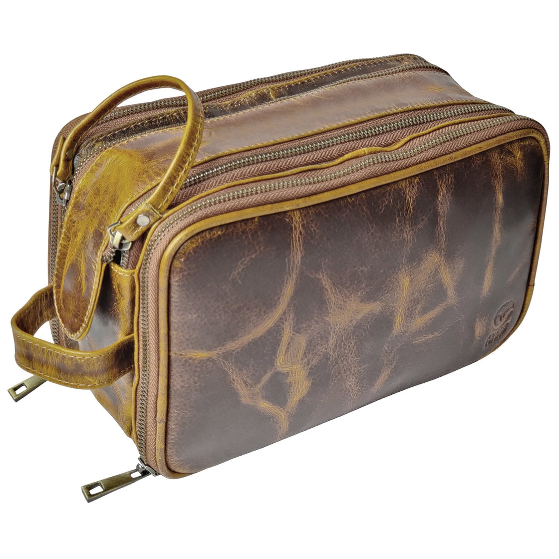Leather Toiletry Bag for Women Men By Rustic Town