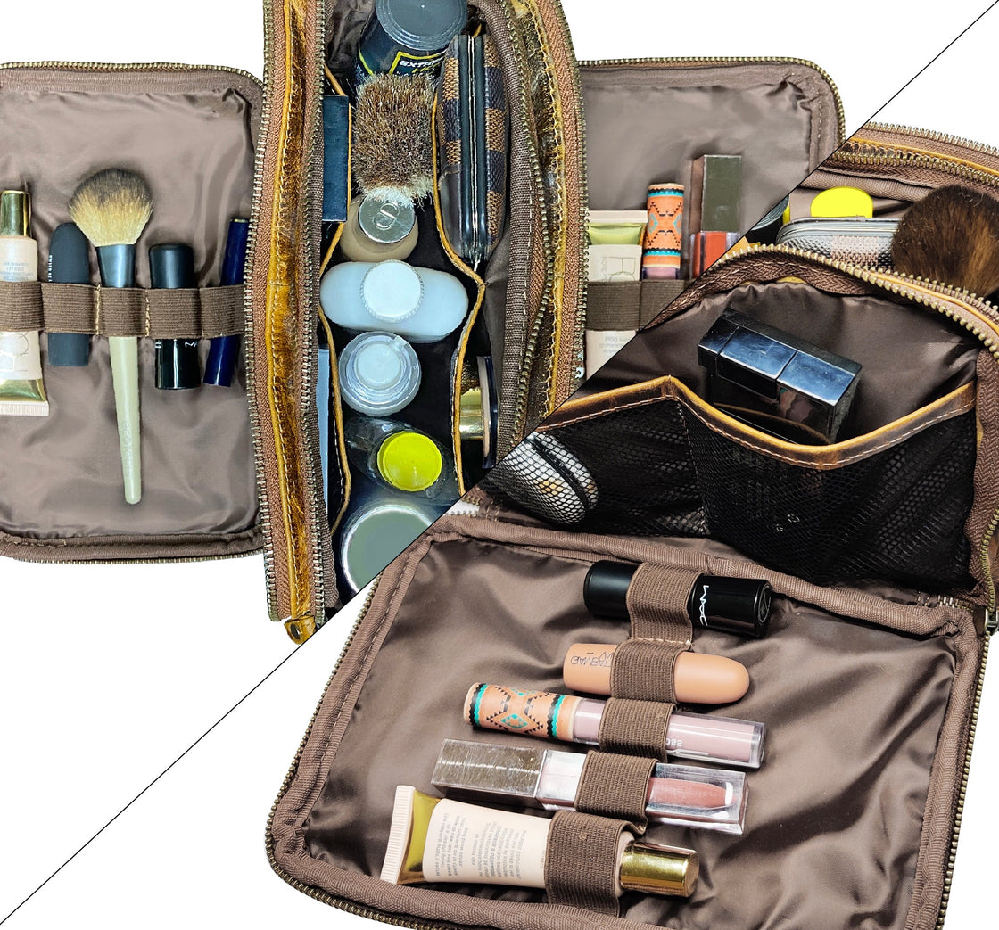 Leather Toiletry Bag for Women Men By Rustic Town