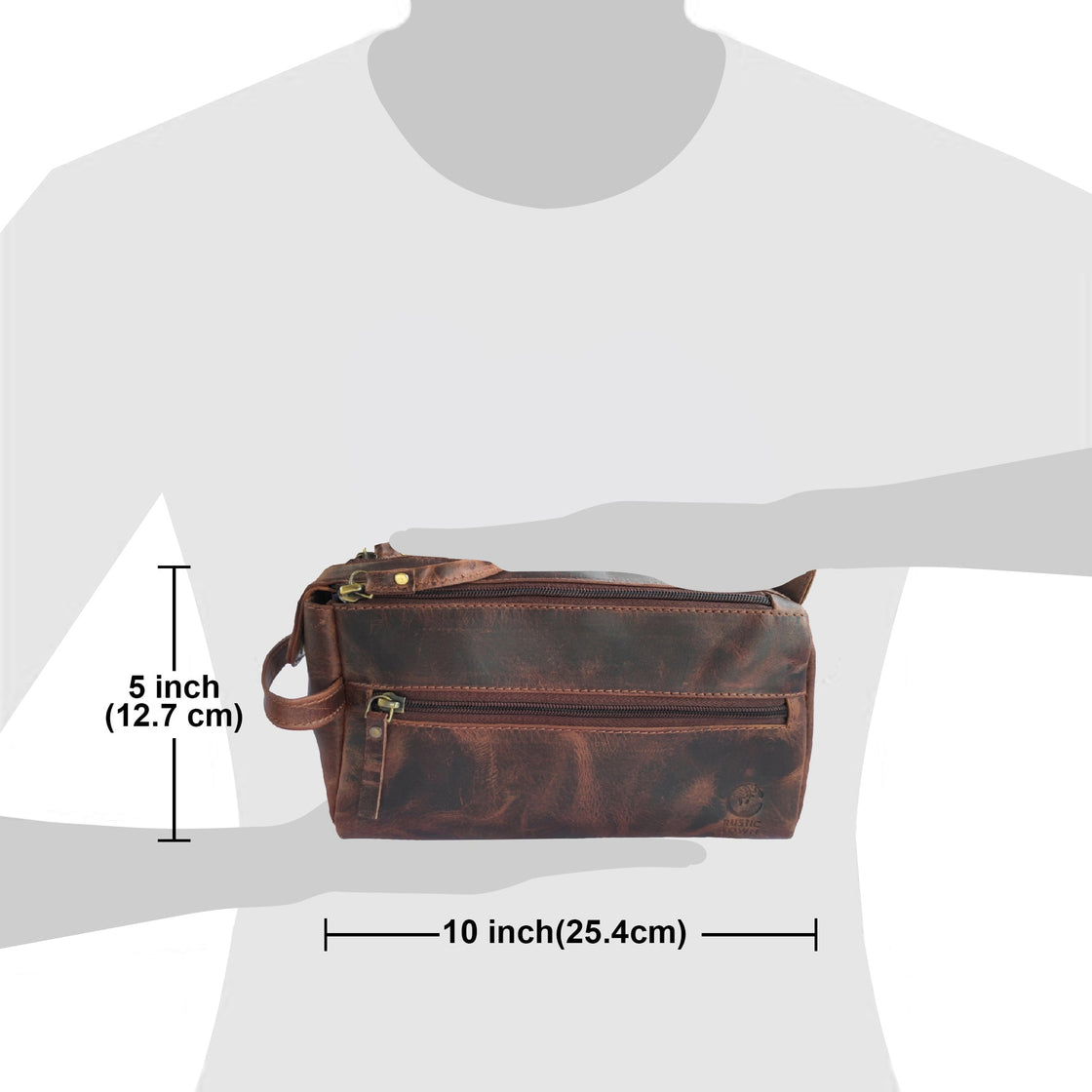 Leather Toiletry Bag for Men and Women (Walnut Brown)