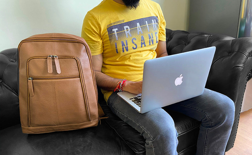 Genuine Leather Backpack Travel Rucksack Shoulder Bag