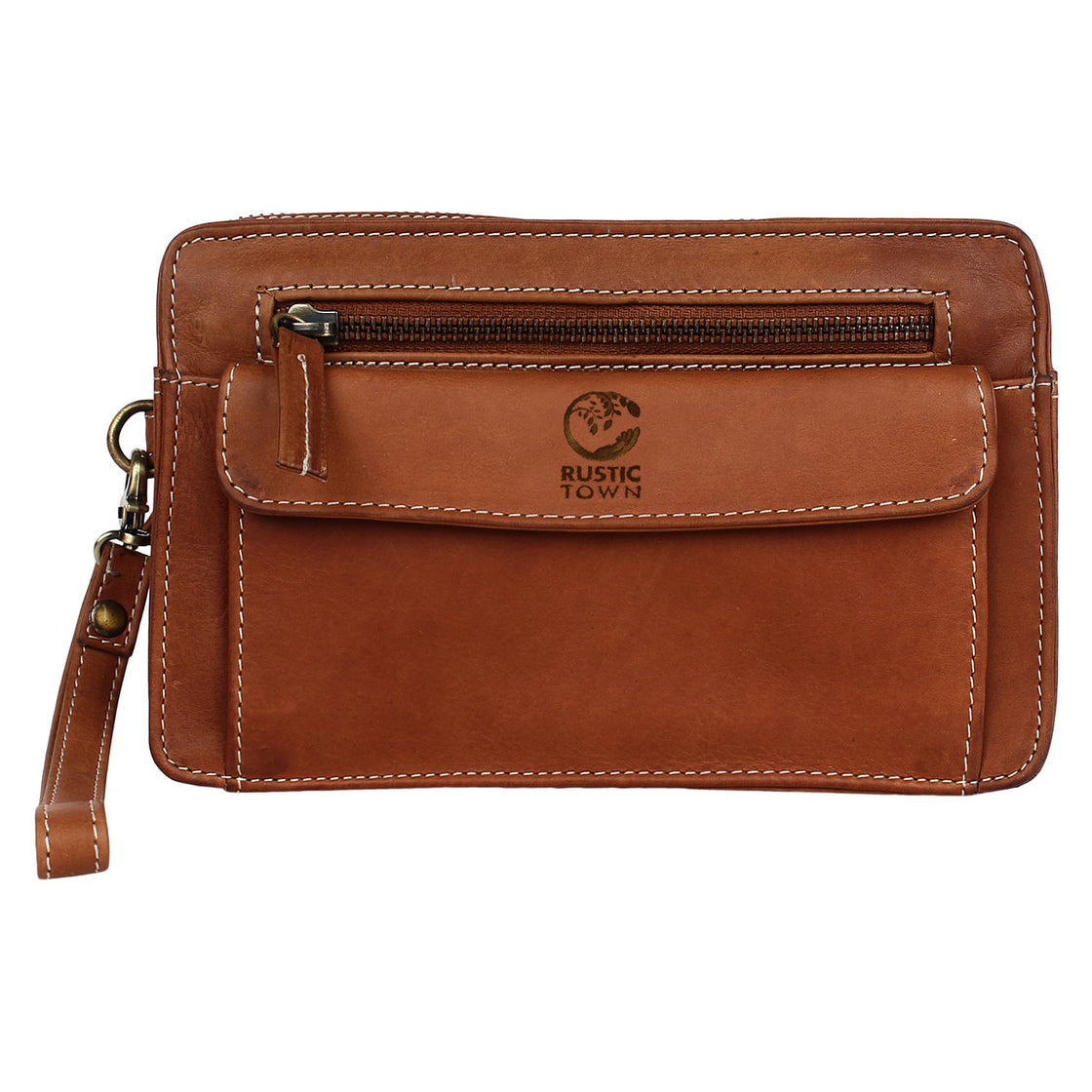 Leather Hand Pouch Men Purse Wallet Clutch Wrist Bag