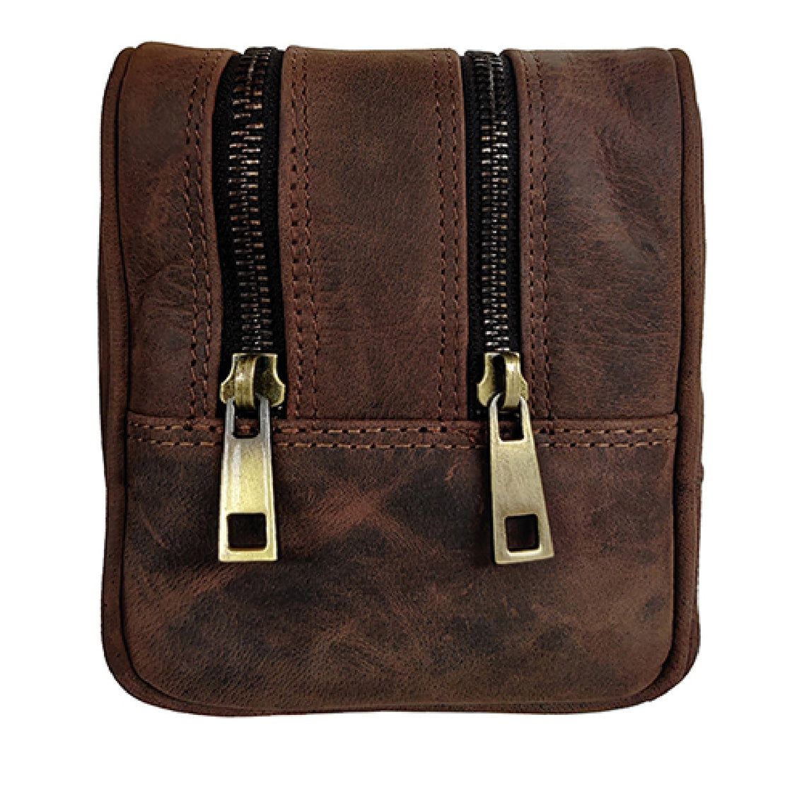 Johnny Men's Leather Travel Dopp Kit (Dark  Brown)