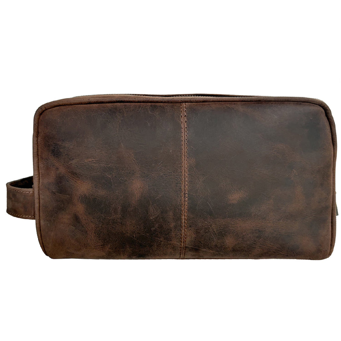 Johnny Men's Leather Travel Dopp Kit (Dark  Brown)