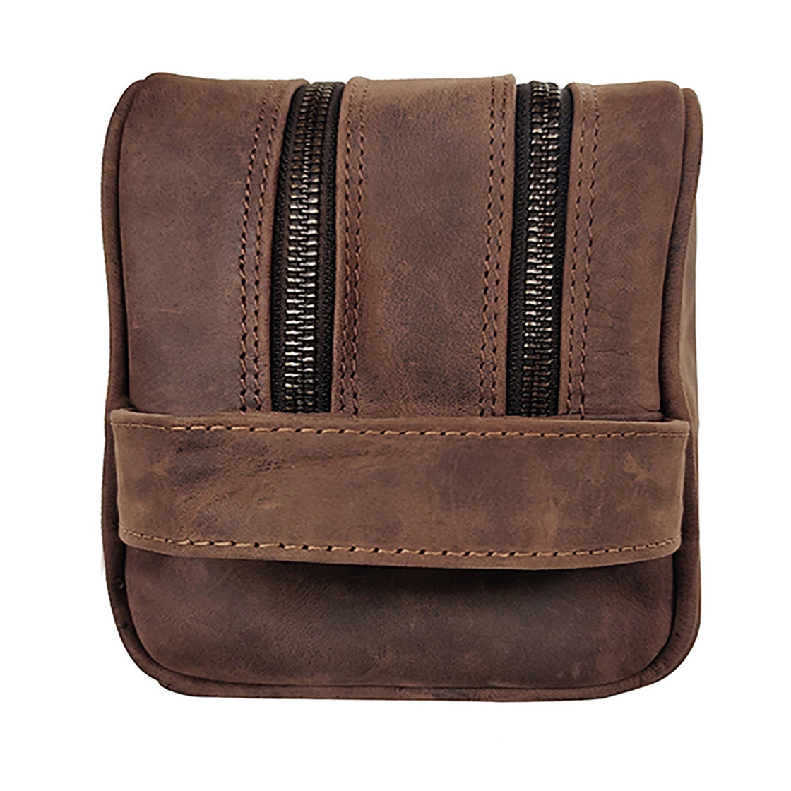 Johnny Men's Leather Travel Dopp Kit (Dark  Brown)