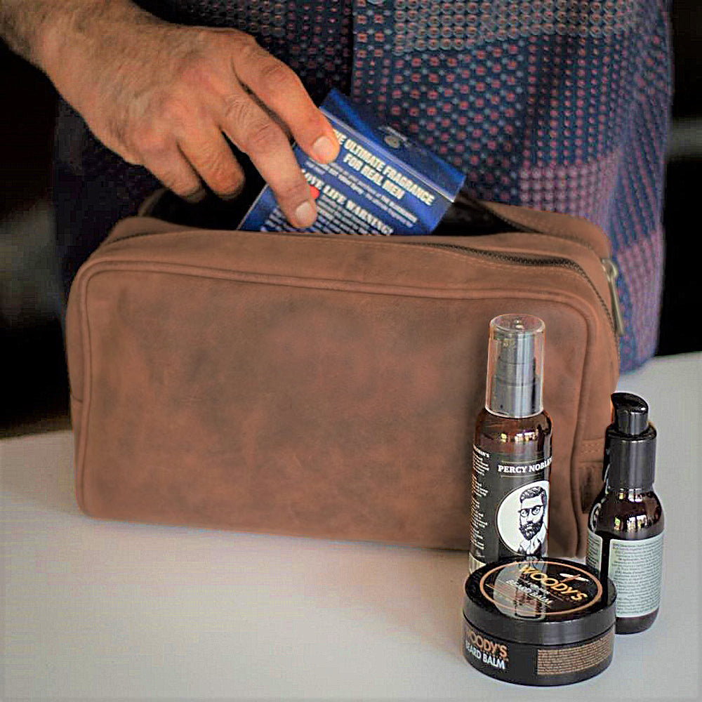 Johnny Handmade Leather Dopp Kit (Brown)