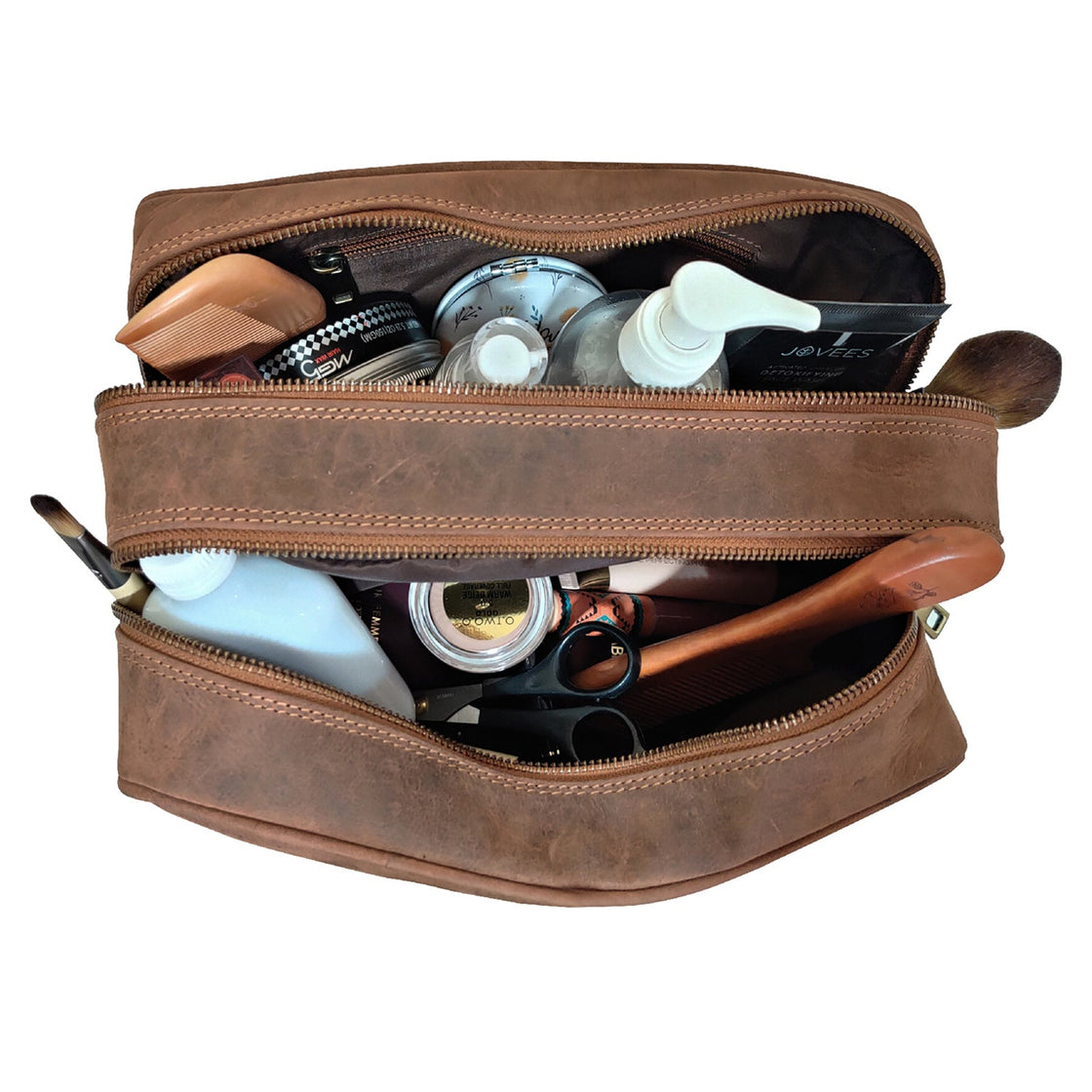 Johnny Handmade Leather Dopp Kit (Brown)