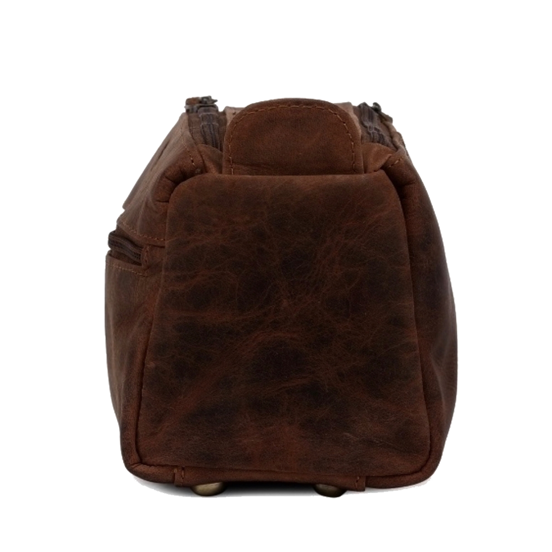 Hugh Leather Travel Shaving Bag (Dark Brown)