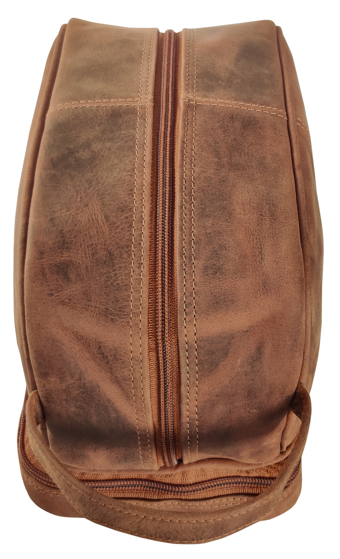 Nancy Leather Travel Makeup Bag (Brown)
