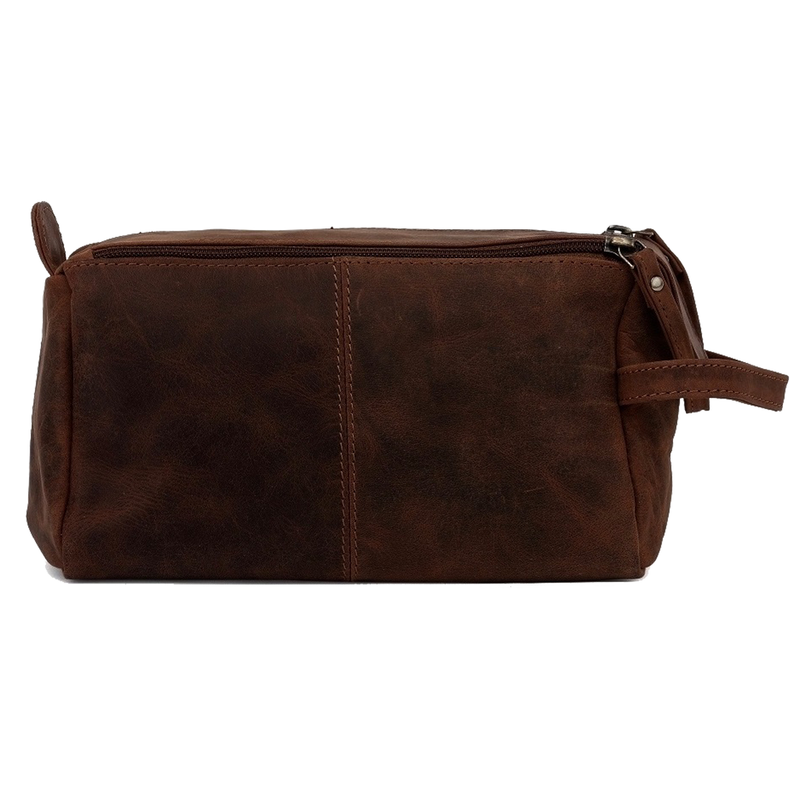 Hugh Leather Travel Shaving Bag (Dark Brown)