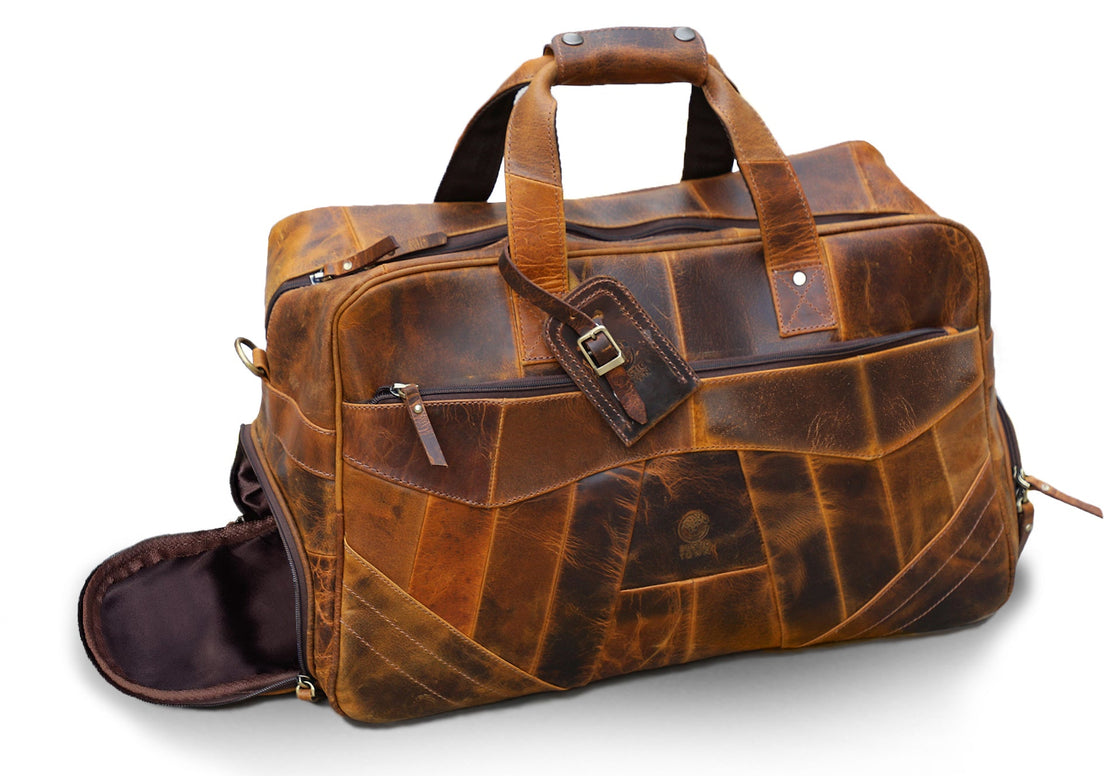 John Leather Travel Duffle Bag