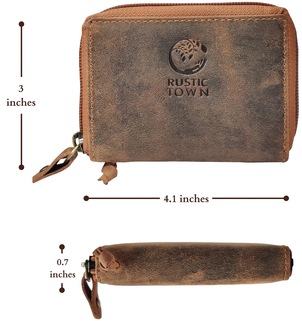 Iris Leather Key Holder Case Zippered Key Organizer Wallet with Belt Hook