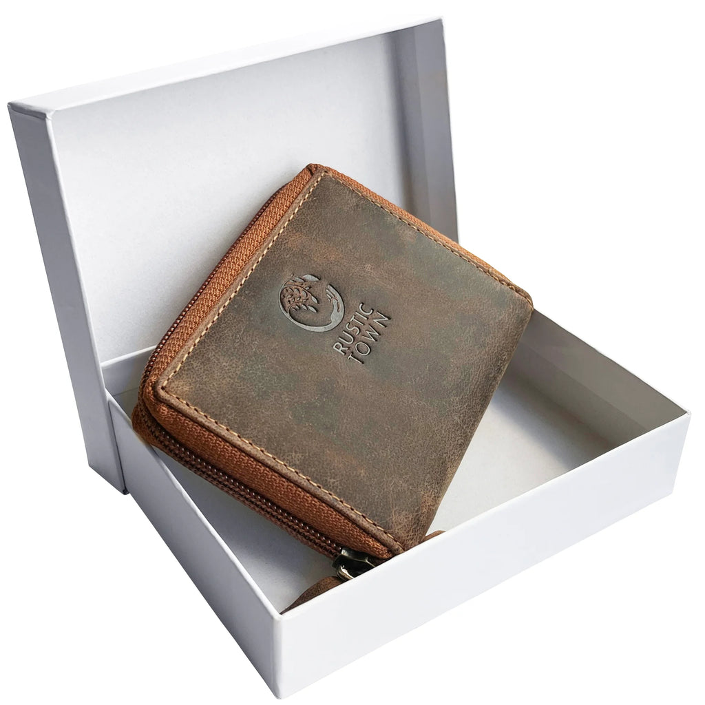 Iris Leather Key Holder Case Zippered Key Organizer Wallet with Belt Hook