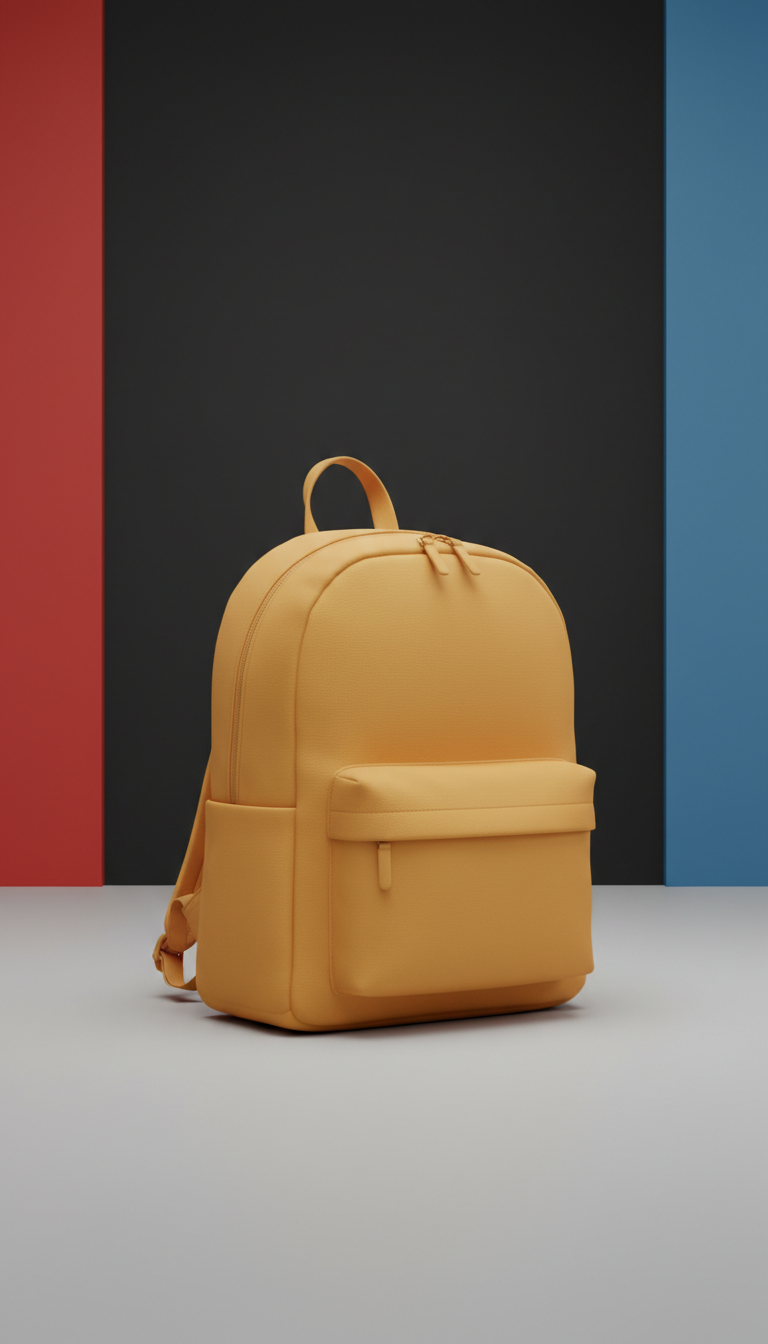 Mini Backpack with Ochre Accent Panel