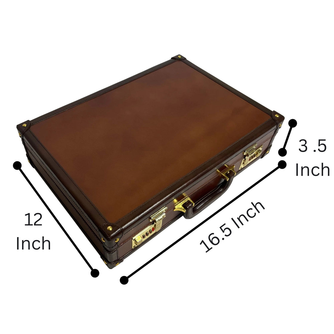 Premium Full-Grain Leather Briefcase | Hard Shell Attaché Case