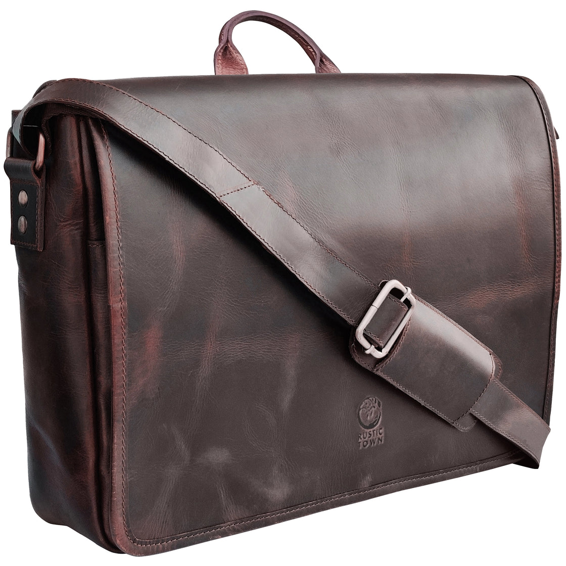 Outlander Leather Laptop Messenger Bag – 14 Inch Office Satchel Travel Crossbody for Men