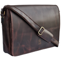 Ranger Buffalo Leather Crossbody Laptop Messenger Bag (Mulberry)