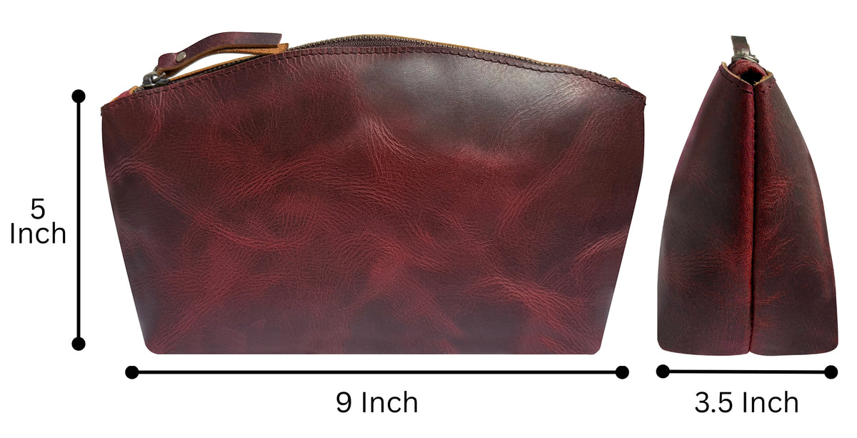 Sloane Leather Toiletry Bag | Makeup Cosmetic Organizer