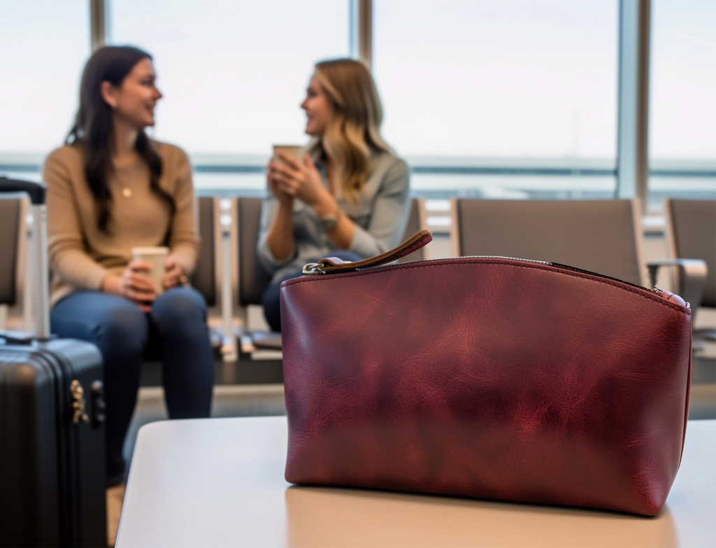 Sloane Leather Toiletry Bag | Makeup Cosmetic Organizer