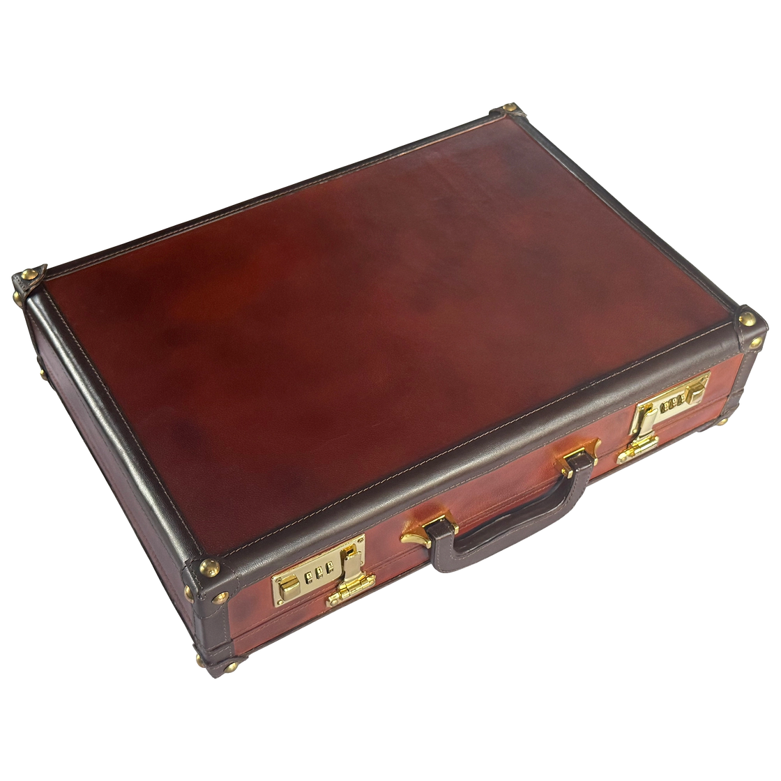 Premium Full-Grain Leather Briefcase | Hard Shell Attaché Case