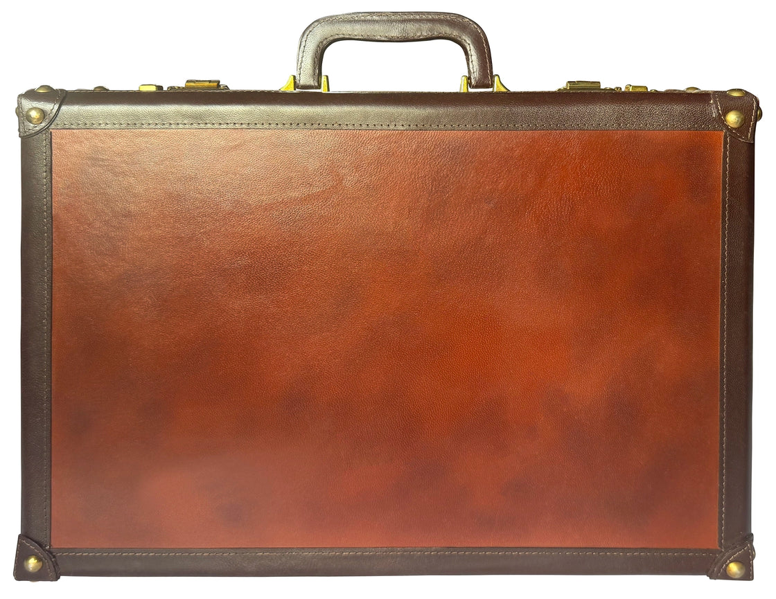 Premium Full-Grain Leather Briefcase | Hard Shell Attaché Case