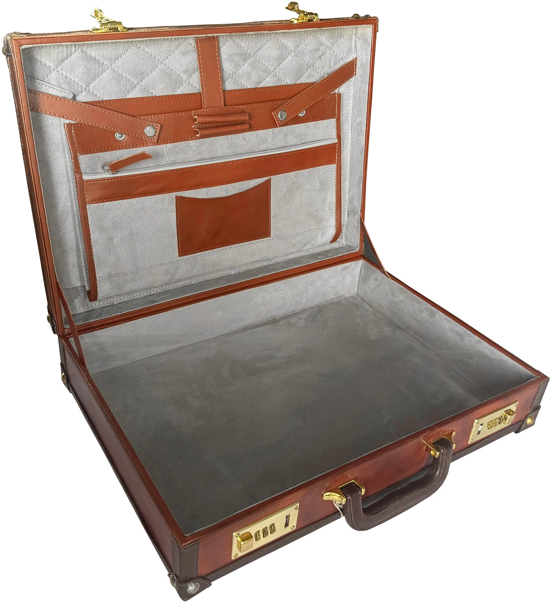 Premium Full-Grain Leather Briefcase | Hard Shell Attaché Case