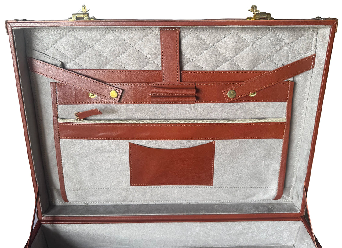 Premium Full-Grain Leather Briefcase | Hard Shell Attaché Case