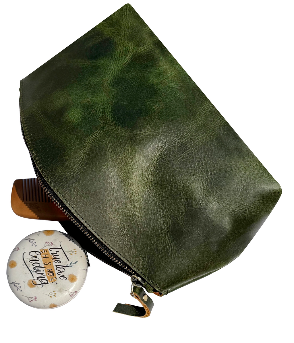 Sloane Leather Toiletry Bag for Men | Full Grain Travel Dopp Kit