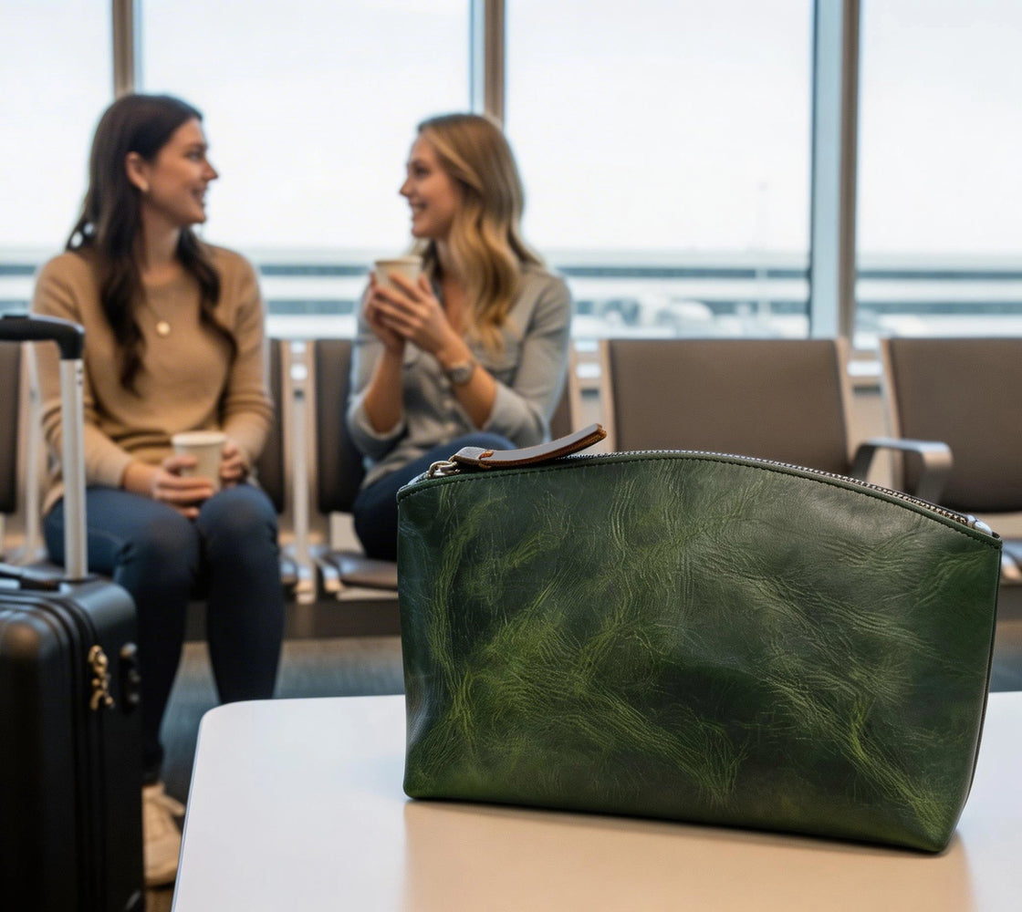 Sloane Leather Toiletry Bag for Men | Full Grain Travel Dopp Kit