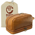 Nancy Leather Travel Makeup Toiletry Bag (Cognac)