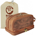 Nancy Leather Travel Makeup Bag (Brown)