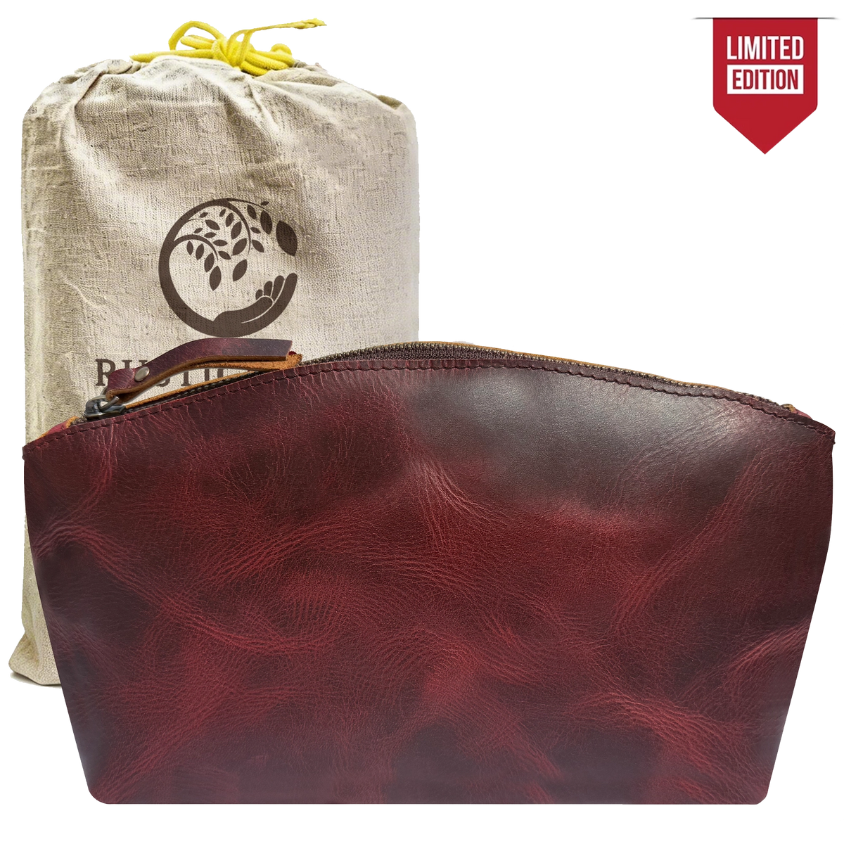 Sloane Leather Toiletry Bag | Makeup Cosmetic Organizer