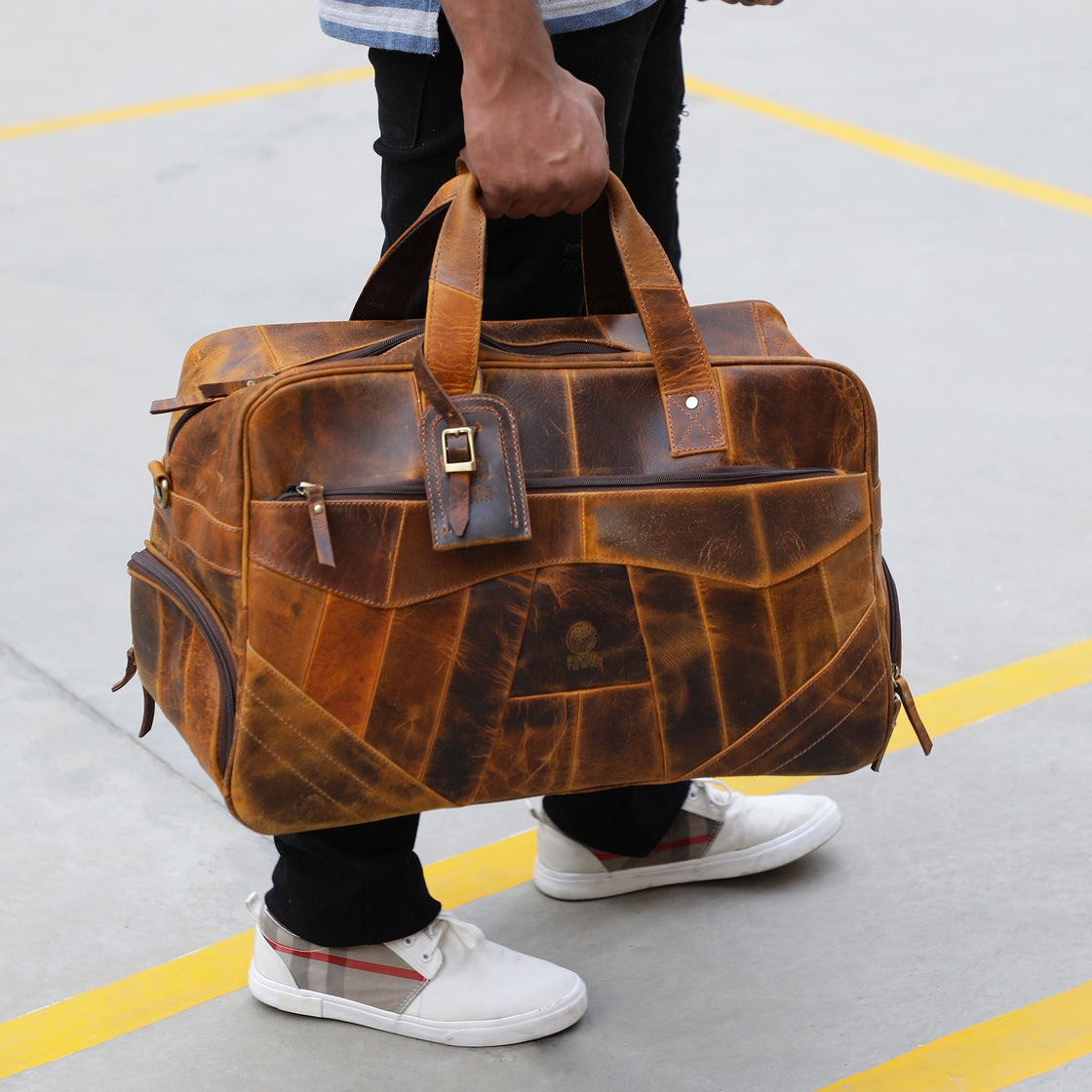 John Leather Travel Duffle Bag