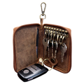 Iris Leather Key Holder Case Zippered Key Organizer Wallet with Belt Hook