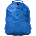 Leather Laptop Backpack for Women, Petrol Blue
