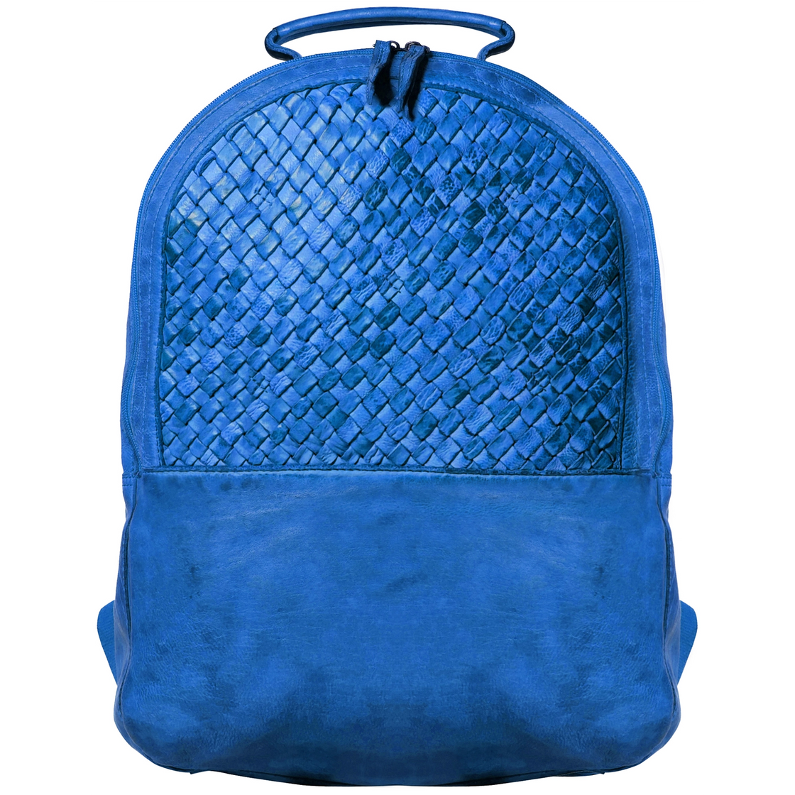 Leather Laptop Backpack for Women, Petrol Blue