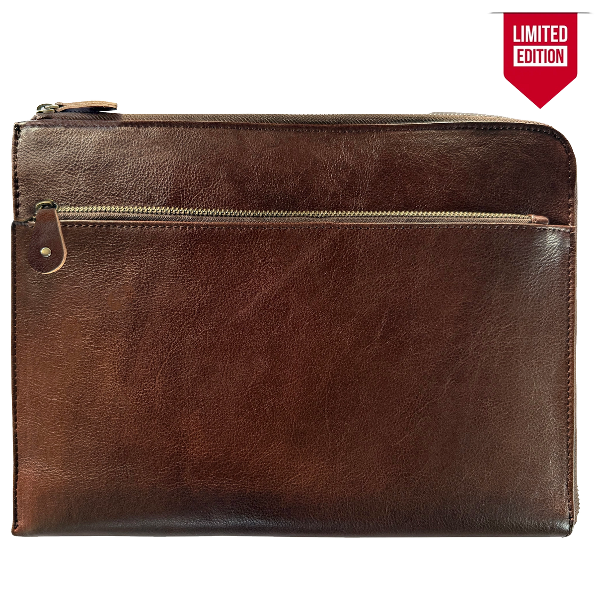 Leather Laptop Sleeve with Integrated Hand Strap