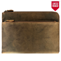 Full Grain Leather Laptop Sleeve with Integrated Hand Strap