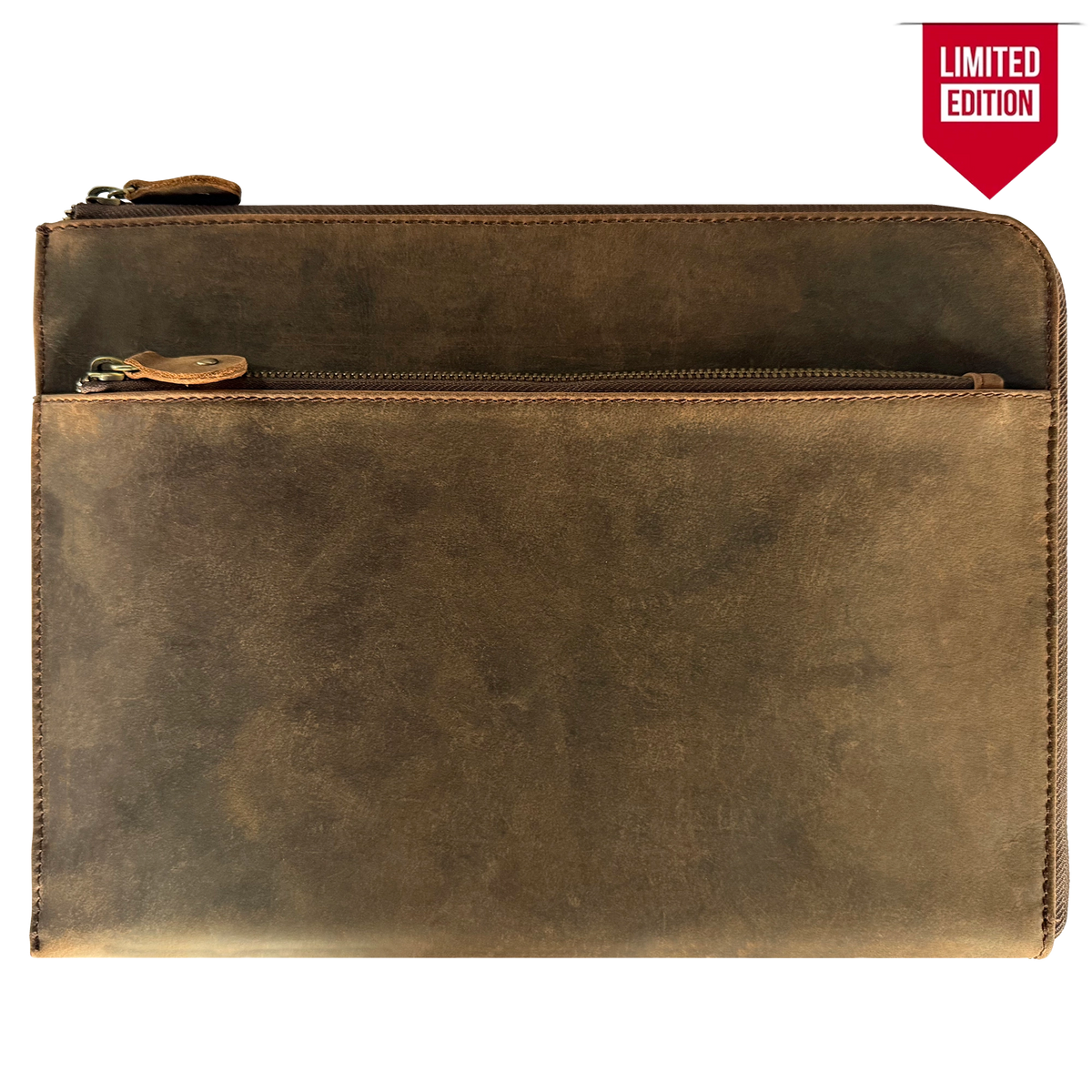 Full Grain Leather Laptop Sleeve with Integrated Hand Strap