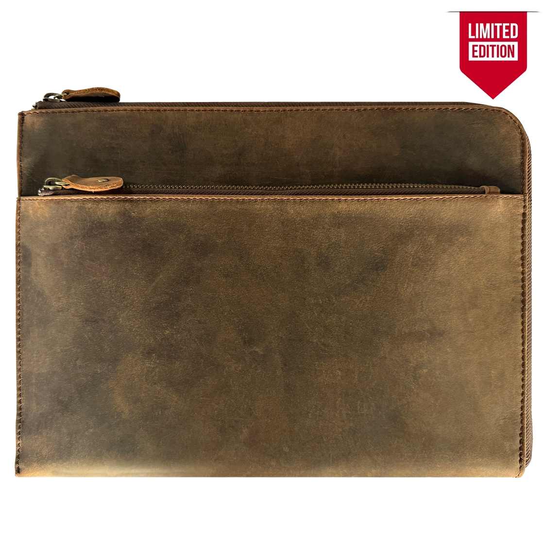 Full Grain Leather Laptop Sleeve with Integrated Hand Strap