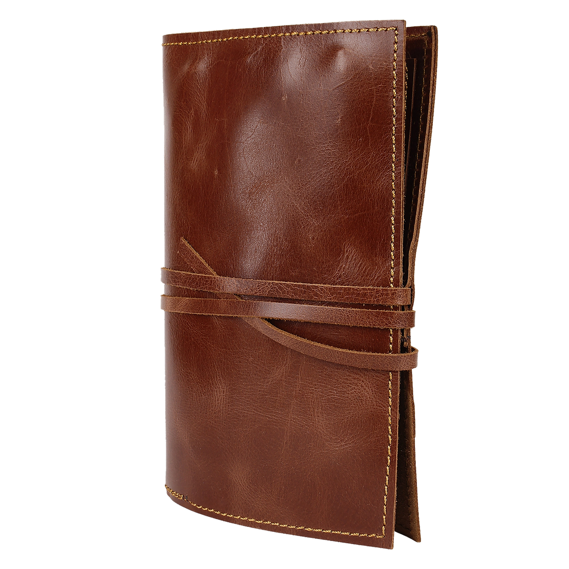 Archie Handcrafted Full-Grain Leather Pencil Roll Up Case for Men Women