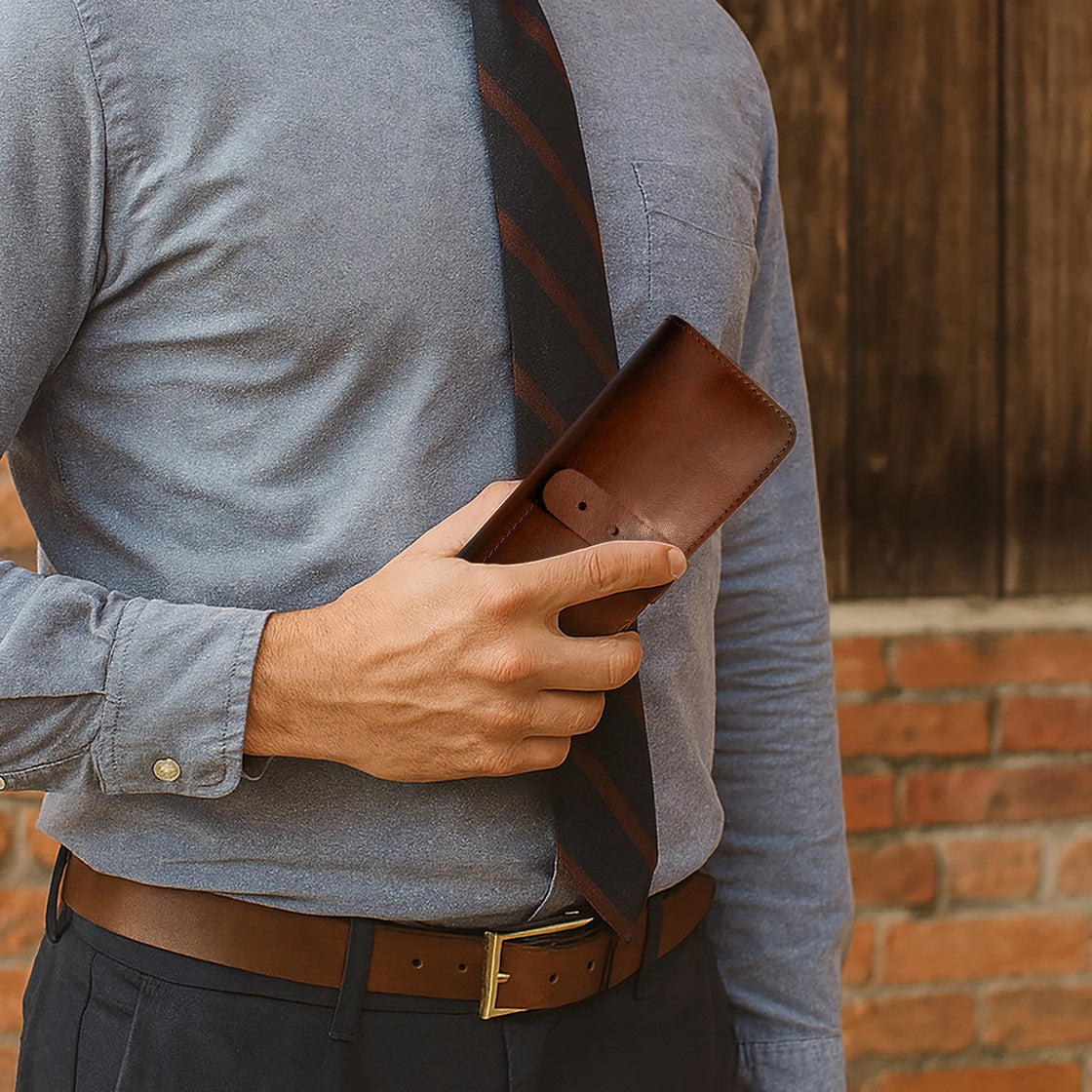 Theo Leather Pen Pencil Case | Handcrafted Artist Tool Organizer