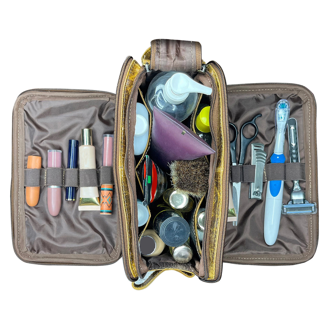 Wren Leather Toiletry Bag for Women Men By Rustic Town