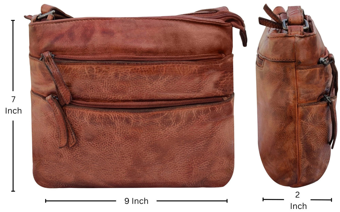 Leather Crossbody Bag for Women, Brick Red