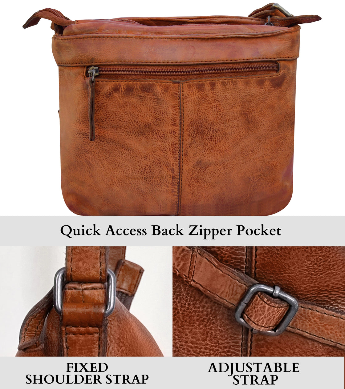Leather Crossbody Bag for Women, Brick Red